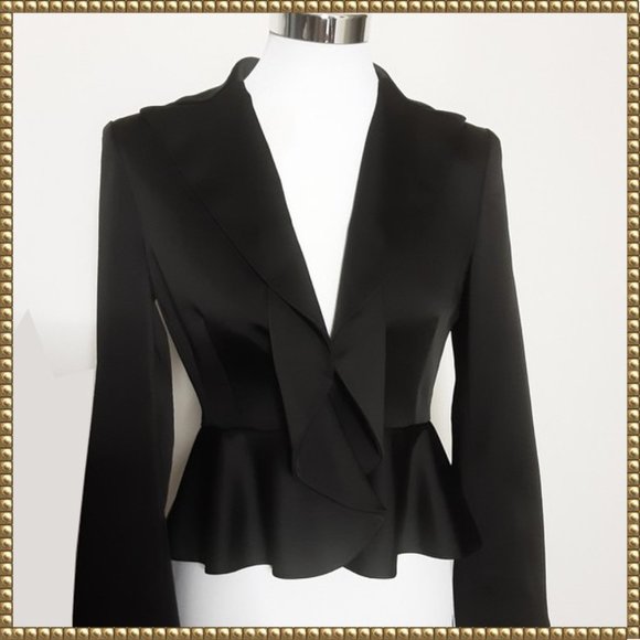 BCBG MAXAZRIA Black Formal Fitted Jacket Size Small - Picture 2 of 10